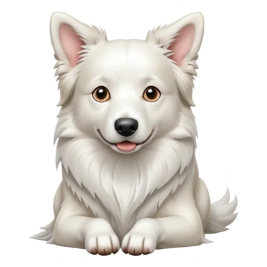 Sitting pure white Border Collie sticker