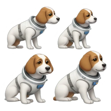 Dogs as if they were astronauts sticker