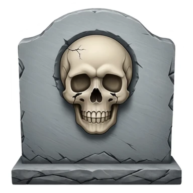 Headstone with simplified skull, front view sticker