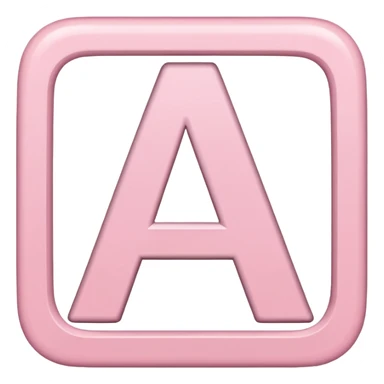 The letter A in a light pink sqaure sticker