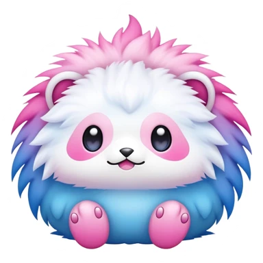 Cute cool kawaii pink-white-blue-gradient fakemon-creature sticker