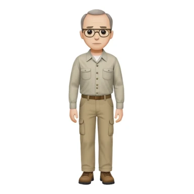 Carl from Sling Blade, full body, walking at a 3/4 angle sticker