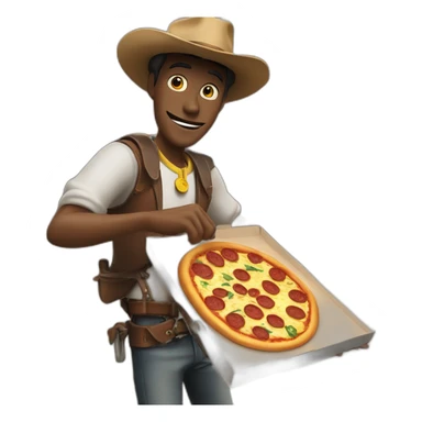 Luckyluke shoot a pizza sticker