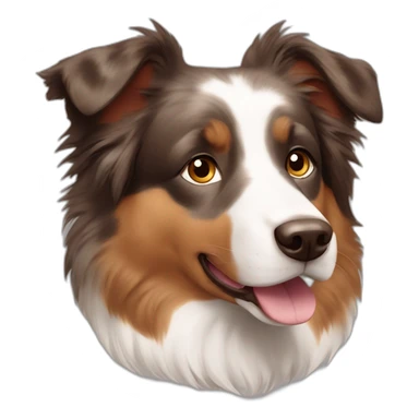 Australian shepherd dog with brown and white fur sticker