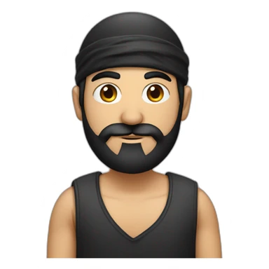 turkish man in bandana with black hair and black round beard sticker
