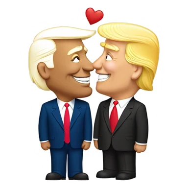 trump kissing biden sticker