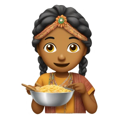 Indienne en train de manger sticker