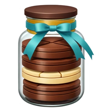 chocolate sliced Retro Ribbon Jar sticker