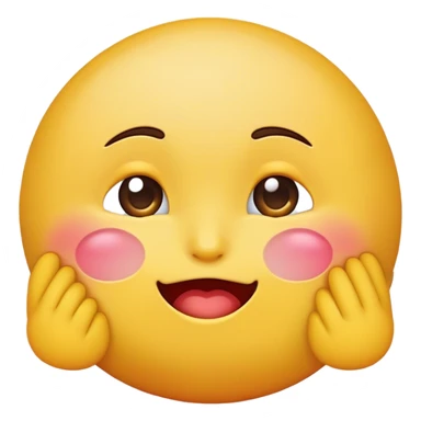 Yellow emoji blushing sticker