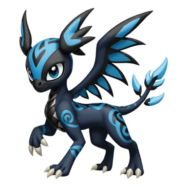 Meloetta-Venom-Stitch-Zekrom-fusion, full body, tribal markings  sticker