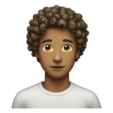 a young man with a curly hair sticker