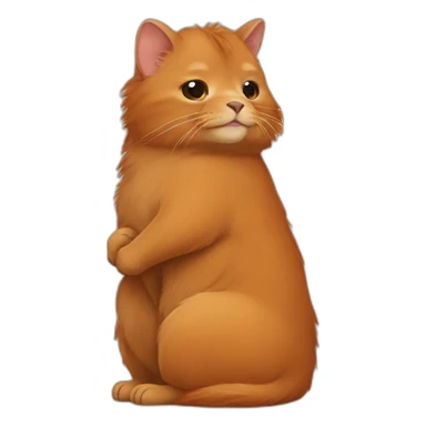 Capibara hug orange persian cat sticker
