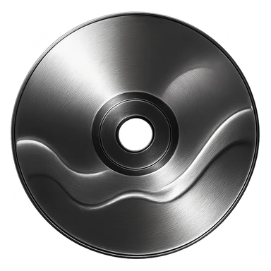 A minimalist CD disc with wave pattern, glowing effect, violet color sticker
