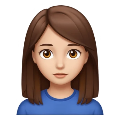 girl with straight brown hair and brown eyes sticker