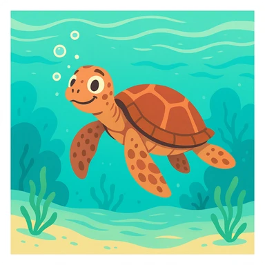 sea turtle in beautiful clear turquoise caribbean sea underwater sticker