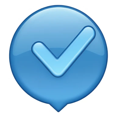 Verified just blue color tick mark  sticker