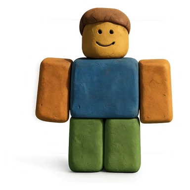 claymation style Roblox person sticker