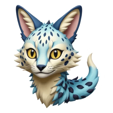 Epic complex detailed aesthetic-scenic-Fakémon-Trico-Sergal-Serval-Vernid-creature sticker