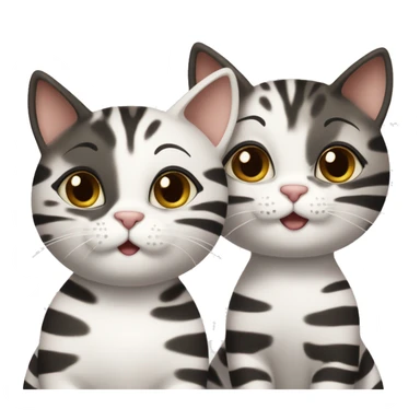 Three Cats one female cat in white with black flakes. One Big CAT (male) in brown with black stripes and one male CAT ( the youngest) in white with black flakes) the Cats Are cuddeling   sticker