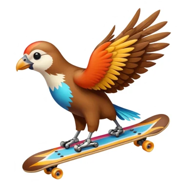 skateboarding bird sticker