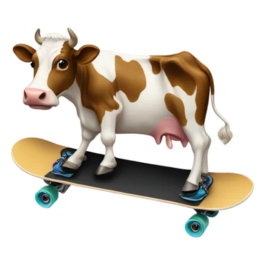 Cow skate boarding sticker