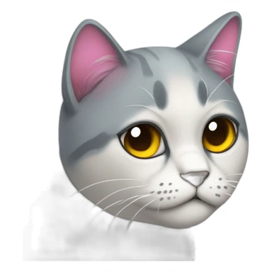 Gato arcoiris con cara triste sticker