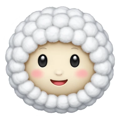 Cotton, soft fluffy ball sticker