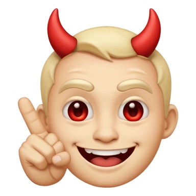 este emoji 😈 con unos dedos groseros 🖕🏽en los lados sticker