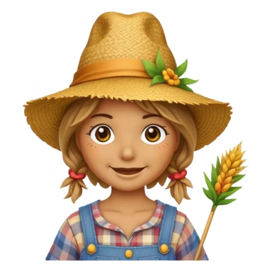 cute girl scarecrow emoji sticker