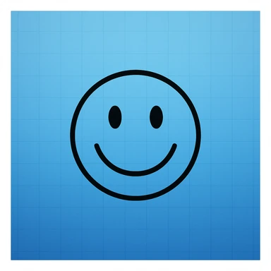 Frame 4: Background is mostly gradient, blue tint increasing, first faint grid lines appear, smiley face unchanged sticker