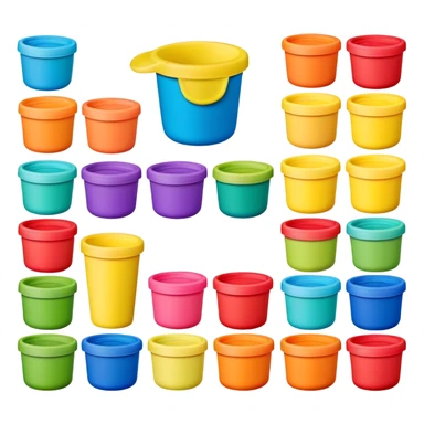Play-Doh containers with colorful clay sticker