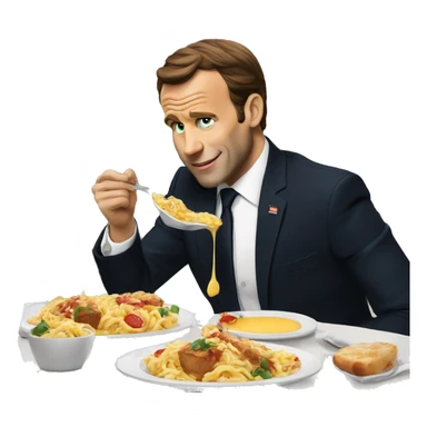Macron doing diner sticker