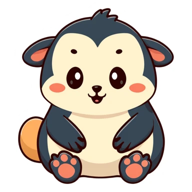 adorable mole with big front paws sticker