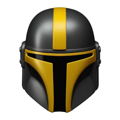 Mandalorian helmet black and yellow sticker