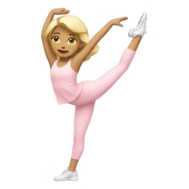 Blonde girl light pink clothes stretching  sticker