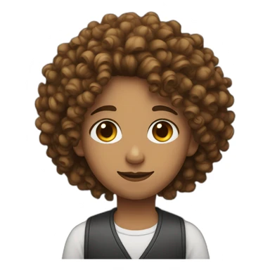 Nb person with curly hair and piercings sticker