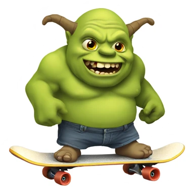 Ogre on a skateboard sticker