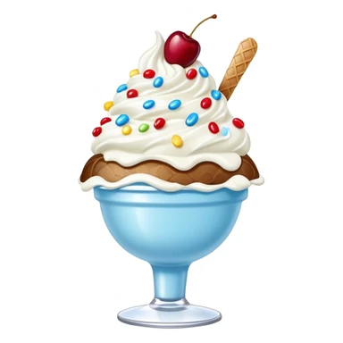 Light blue ice cream sundae sticker