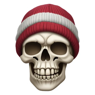 Skull with beanie with skull on it sticker
