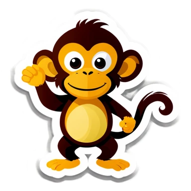 Funny monkey sticker