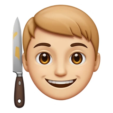 Smiling face with knife sticker