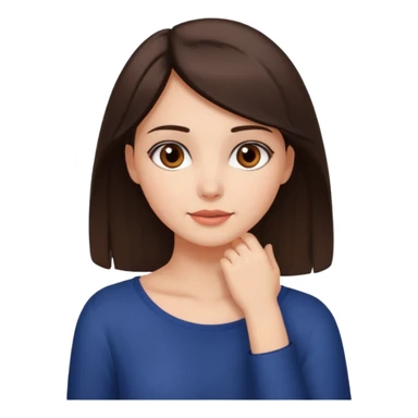 Brunette girl with hand on around neck sticker