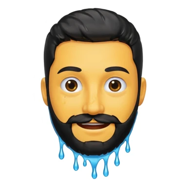 Smiling with black beard that is dripping wet sticker
