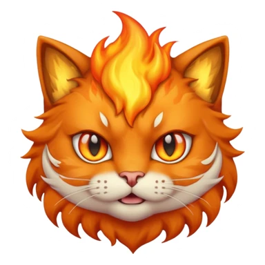 furious cat with flames sticker