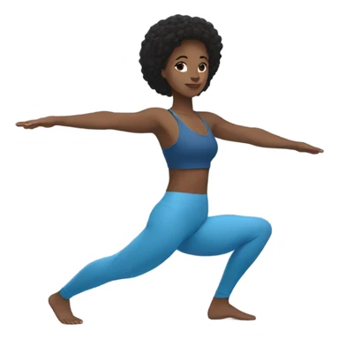 black haired girl doing yoga with blue crop top and blue pants sticker