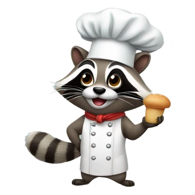 racoon with chef hat doing chef kiss gesture sticker