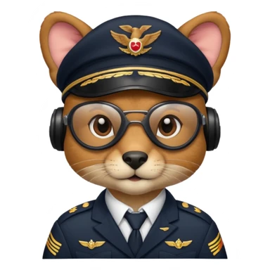pilot uniformed animal with bandanna sticker