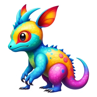 colorful vibrant Fakémon-creature with random markings sticker