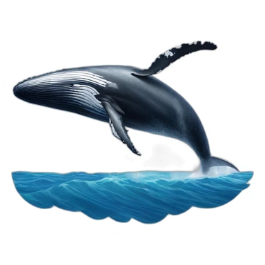 Humpback whale breaching out of the water sticker