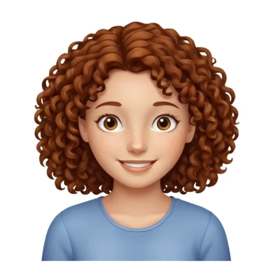girl with brown curly hair and freckles sticker